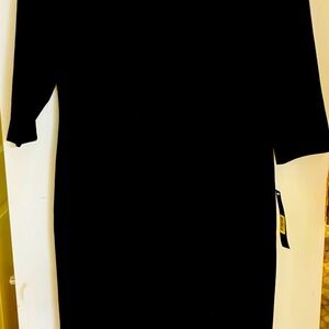 Preston & York White and Gold Sheath Dress 3/4 Sleeve Cocktail